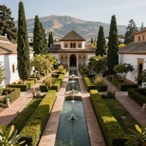 Le Generalife à Grenade : jardin eau montagne UNESCO